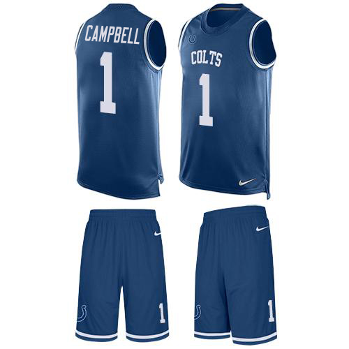 Colts #1 Parris Campbell Royal Blue Team Color Men's Stitched Limited Tank Top Suit Jersey
