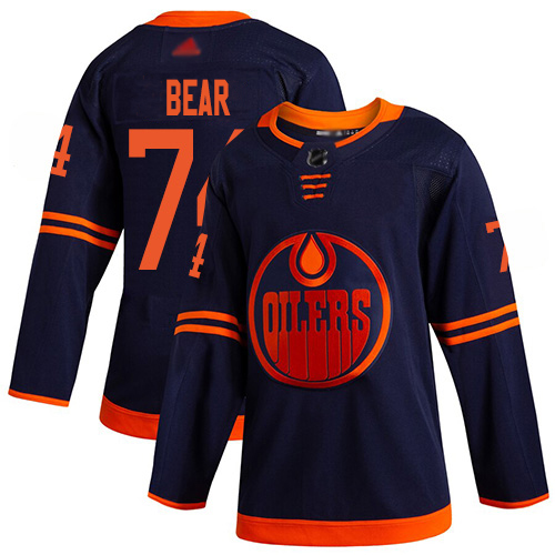 Adidas Edmonton Oilers #74 Ethan Bear Navy Alternate Authentic Stitched Youth Jersey Youth