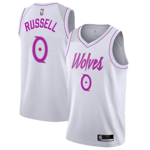 Minnesota Timberwolves #0 DAngelo Russell White Youth Swingman Earned Edition Jersey Youth