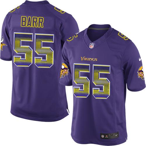 Minnesota Vikings #55 Anthony Barr Purple Team Color Men's Stitched Limited Strobe Jersey Men's