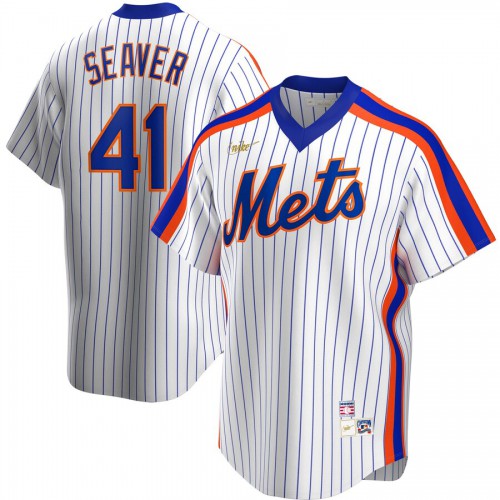 New York New York Mets #41 Tom Seaver Home Cooperstown Collection Player Jersey White Men's