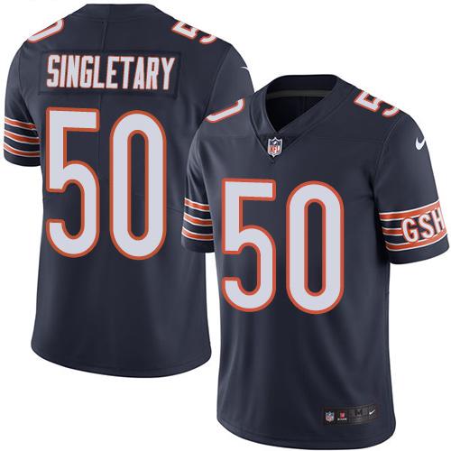 Bears #50 Mike Singletary Navy Blue Team Color Men's Stitched Vapor Untouchable Limited Jersey