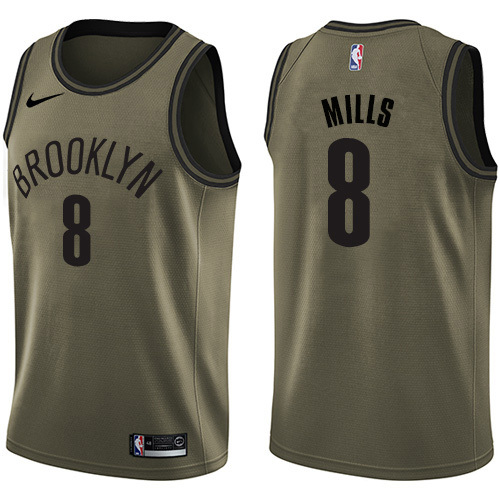 Brooklyn Nets #8 Patty Mills Green Youth Swingman Salute to Service Jersey Youth