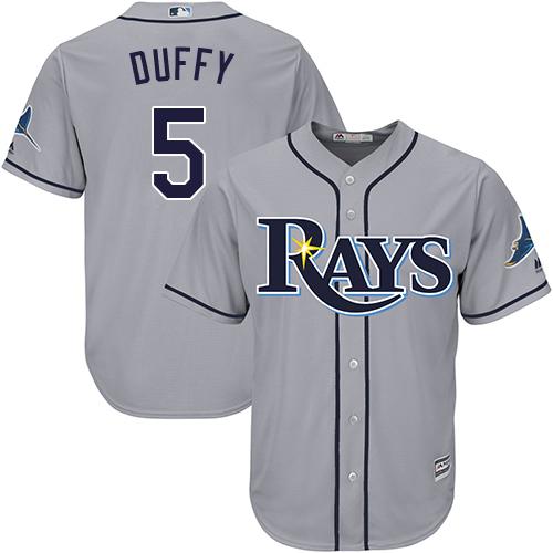 Tampa Bay Rays #5 Matt Duffy Grey Cool Base Stitched Youth Jersey Youth
