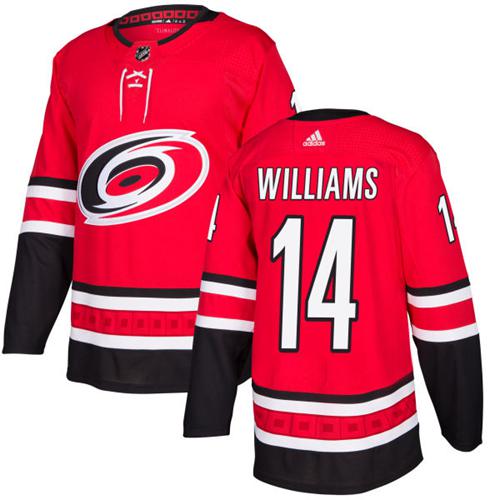 Adidas Carolina Hurricanes #14 Justin Williams Red Home Authentic Stitched Youth Jersey Youth