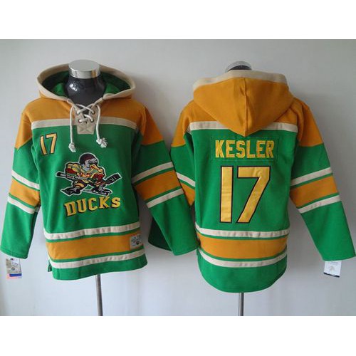 Anaheim Ducks #17 Ryan Kesler Green Sawyer Hooded Sweatshirt Stitched Jersey Men's