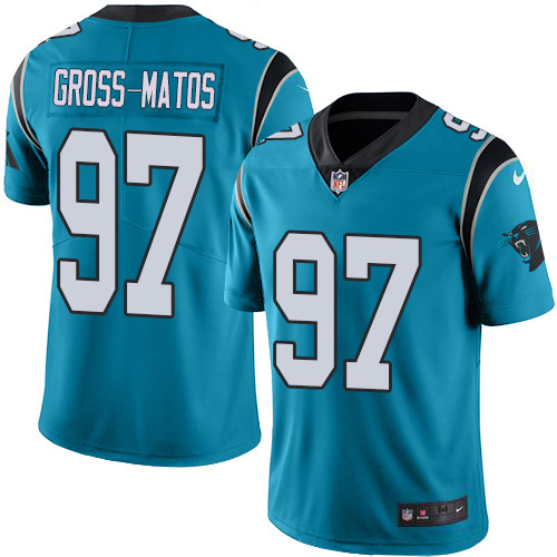 Carolina Panthers #97 Yetur Gross-Matos Blue Alternate Youth Stitched Vapor Untouchable Limited Jersey Youth