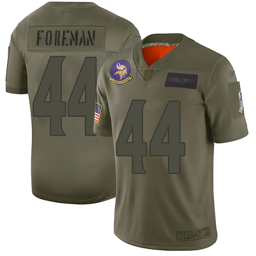 Minnesota Vikings #44 Chuck Foreman Camo Men's Stitched Limited 2019 Salute To Service Jersey Men's