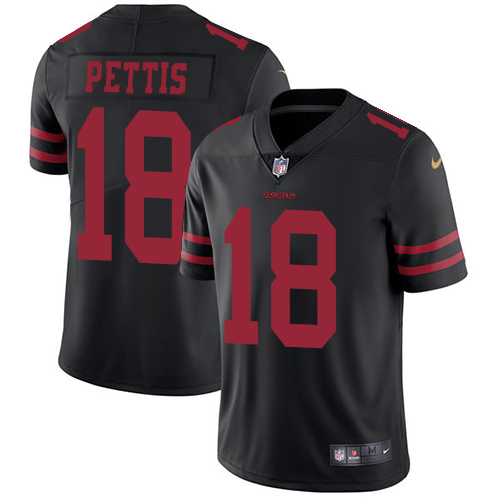 San Francisco 49ers #18 Dante Pettis Black Alternate Men's Stitched Vapor Untouchable Limited Jersey Men's