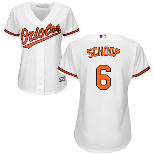 Baltimore Orioles #6 Jonathan Schoop White Home Women's Stitched Jersey Womens