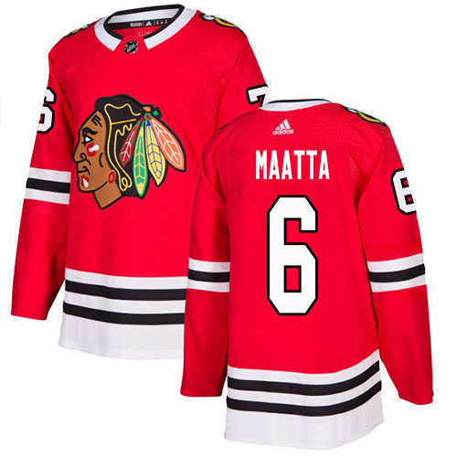 Adidas Chicago Blackhawks #6 Olli Maatta Red Home Authentic Stitched Youth Jersey Youth