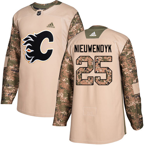 Adidas Calgary Flames #25 Joe Nieuwendyk Camo Authentic 2017 Veterans Day Stitched Jersey Men's