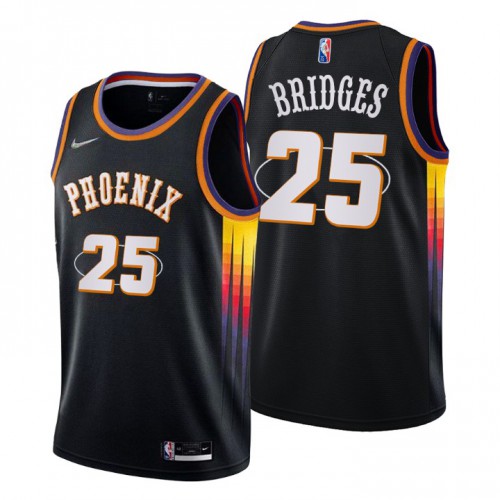 Phoenix Phoenix Suns #25 Mikal Bridges Mens Black 2021/22 Swingman Jersey - City Edition Mens
