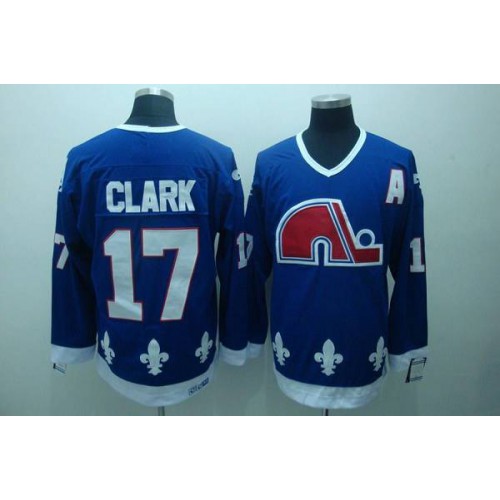 Quebec Nordiques #17 Wendel Clark Stitched CCM Throwback Blue Jersey Men's