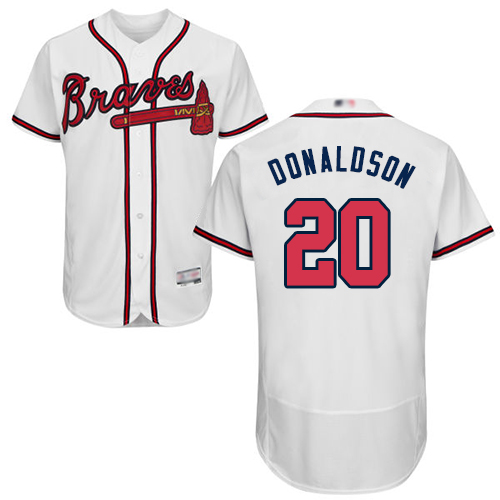 Atlanta Braves #20 Josh Donaldson White Flexbase Authentic Collection Stitched Jersey Men's