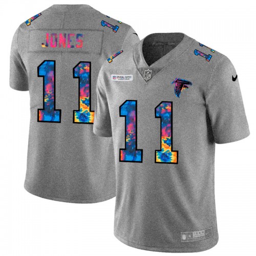 Atlanta Atlanta Falcons #11 Julio Jones Men's Multi-Color 2020 Crucial Catch Jersey Greyheather Men's