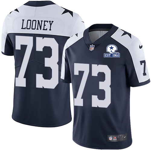 Dallas Cowboys #73 Joe Looney Navy Blue Thanksgiving Men's Stitched With Established In 1960 Patch Vapor Untouchable Limited Throwback Jersey Men'