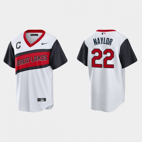 Cleveland Guardians #22 Josh Naylor Men's White 2021 Little League Class Game Jersey Men's