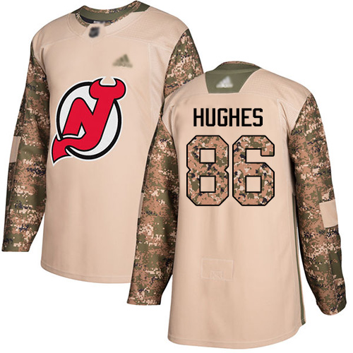 Adidas New Jersey Devils #86 Jack Hughes Camo Authentic 2017 Veterans Day Stitched Jersey Men's