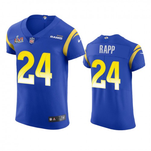 Los Angeles Los Angeles Rams #24 Taylor Rapp Men's Super Bowl LVI Patch Vapor Elite Player Jersey - Royal Men's