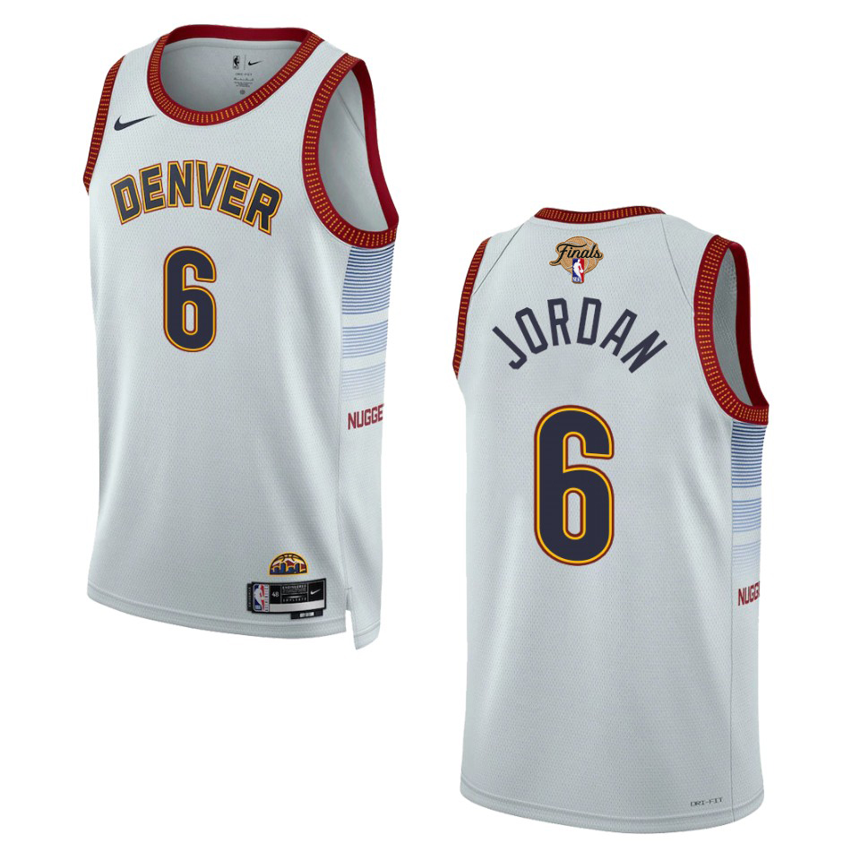 Denver Nuggets #6 DeAndre Jordan Unisex Silver 2023 Finals Patch Swingman Jersey - City Edition