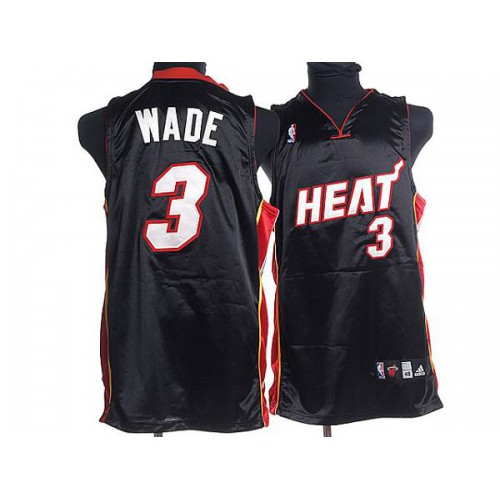 Miami Heat #3 Dwyane Wade Stitched Black Jersey Mens