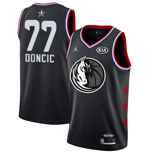 Dallas Mavericks #77 Luka Doncic Black Womens Jordan Swingman 2019 All-Star Game Jersey Womens