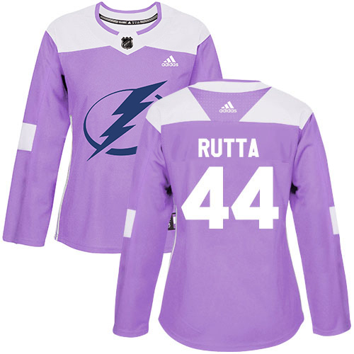 Adidas Tampa Bay Lightning #44 Jan Rutta Purple Authentic Fights Cancer Women's Stitched Jersey Womens