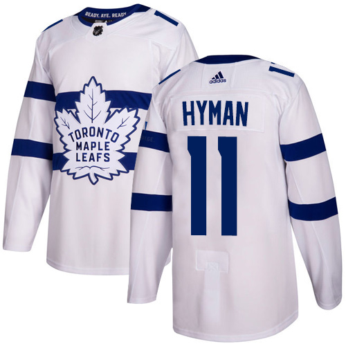 Adidas Maple Toronto Maple Leafs #11 Zach Hyman White Authentic 2018 Stadium Series Stitched Jersey Men's