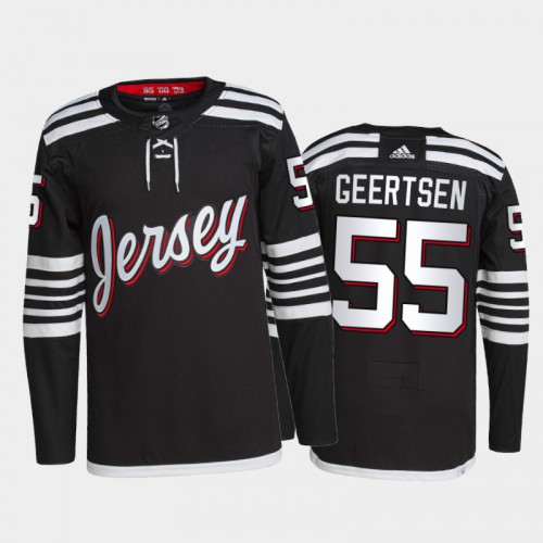Adidas New Jersey Devils #55 Mason Geertsen Men's 2021-22 Alternate Authentic Jersey - Black Men's