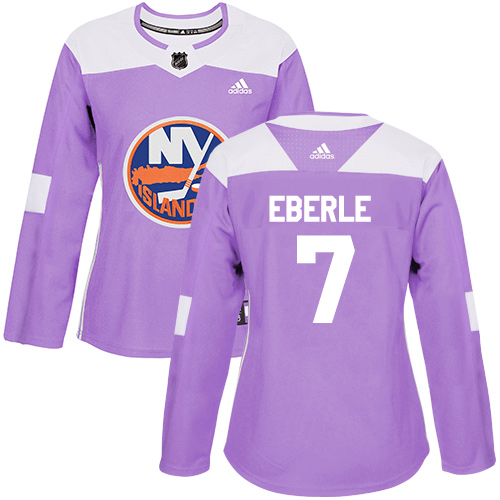 Adidas New York Islanders #7 Jordan Eberle Purple Authentic Fights Cancer Women's Stitched Jersey Womens