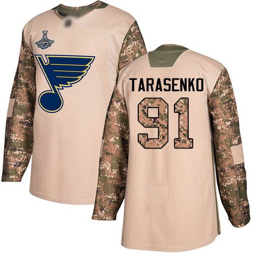 Adidas St. Louis Blues #91 Vladimir Tarasenko Camo Authentic 2017 Veterans Day Stanley Cup Champions Stitched Jersey Men's
