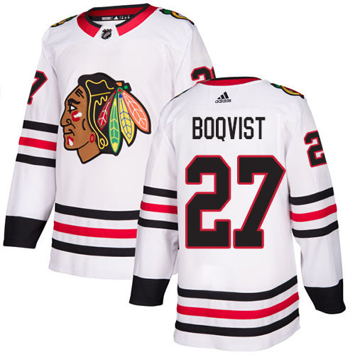 Adidas Chicago Blackhawks #27 Adam Boqvist White Road Authentic Stitched Youth Jersey Youth