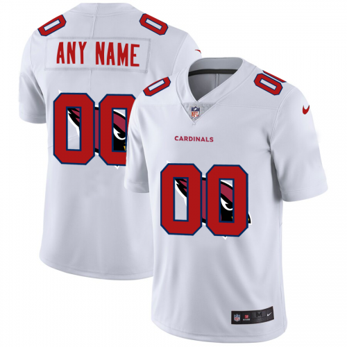 Arizona Cardinals Custom White Men's Team Logo Dual Overlap Limited Jersey