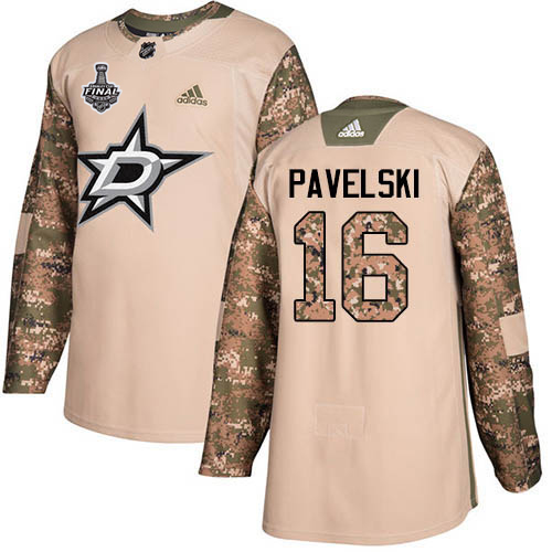 Adidas Dallas Stars #16 Joe Pavelski Camo Authentic 2017 Veterans Day 2020 Stanley Cup Final Stitched Jersey Men's