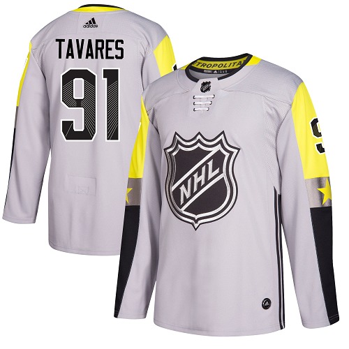 Adidas New York Islanders #91 John Tavares Gray 2018 All-Star Metro Division Authentic Stitched Jersey Men's