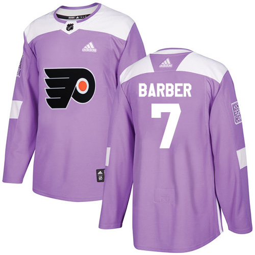 Adidas Philadelphia Flyers #7 Bill Barber Purple Authentic Fights Cancer Stitched Youth Jersey Youth