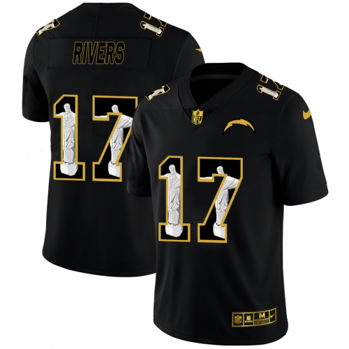 Los Angeles Los Angeles Chargers #17 Philip Rivers Men's Carbon Black Vapor Cristo Redentor Limited Jersey Men's