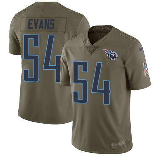 Tennessee Titans #54 Rashaan Evans Olive Youth Stitched Limited 2017 Salute to Service Jersey Youth