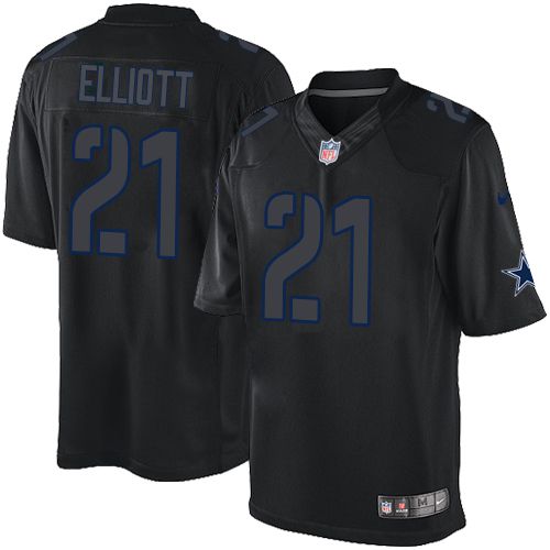 Cowboys #21 Ezekiel Elliott Black Men's Stitched Impact Limited Jersey
