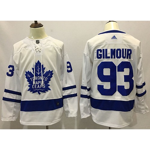 Adidas Maple Toronto Maple Leafs #93 Doug Gilmour White Road Authentic Stitched Jersey Men's