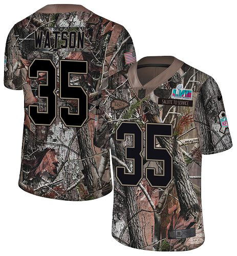 Chiefs #35 Jaylen Watson Camo Super Bowl LVII Patch Men's Stitched Limited Rush Realtree Jersey
