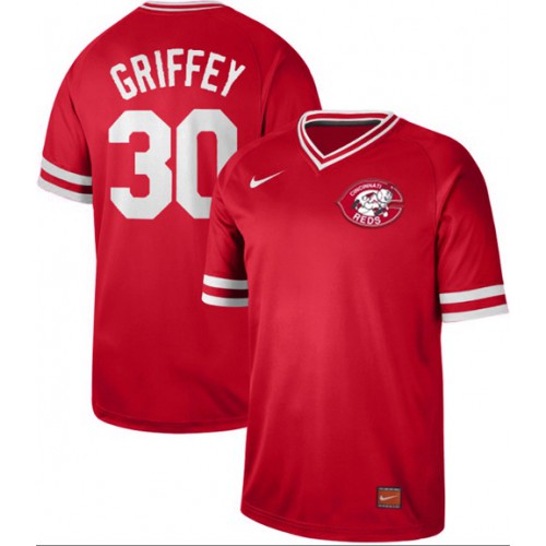 Cincinnati Reds #30 Ken Griffey Red Authentic Cooperstown Collection Stitched Jersey Men's