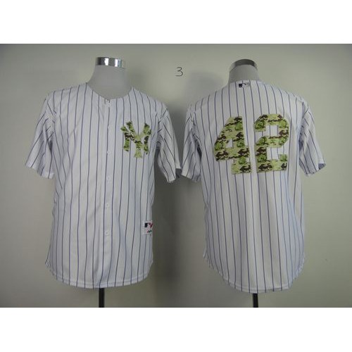 New York Yankees #42 Mariano Rivera White USMC Cool Base Stitched Jersey Men's