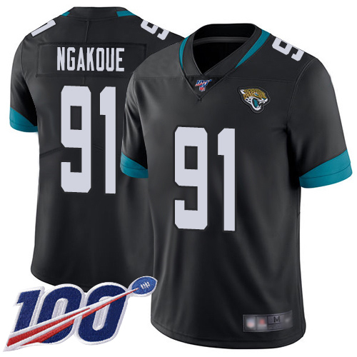 Jacksonville Jaguars #91 Yannick Ngakoue Black Team Color Men's Stitched 100th Season Vapor Limited Jersey Men's