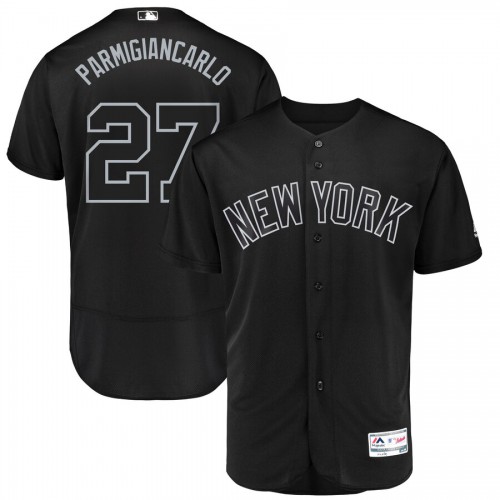 New York New York Yankees #27 Giancarlo Stanton Parmigiancarlo Majestic 2019 Players' Weekend Flex Base Authentic Player Jersey Black Men's