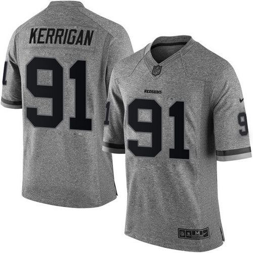 Washington Commanders #91 Ryan Kerrigan Gray Men's Stitched Limited Gridiron Gray Jersey Men's