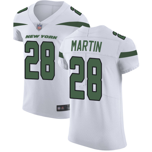 Jets #28 Curtis Martin White Men's Stitched Vapor Untouchable Elite Jersey