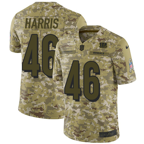 Cincinnati Bengals #46 Clark Harris Camo Youth Stitched Limited 2018 Salute to Service Jersey Youth