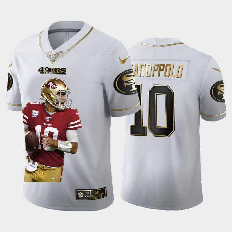 San Francisco 49ers #10 Jimmy Garoppolo Team Hero 4 Vapor Limited 100 Jersey White Golden